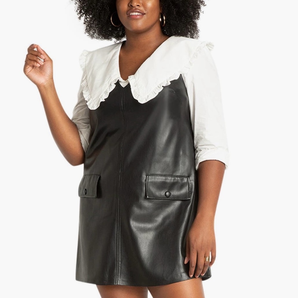 ELOQUII Faux Leather Minidress
